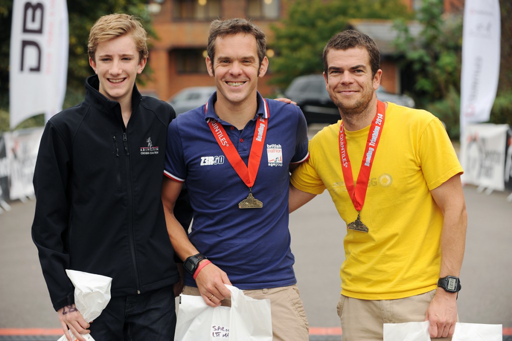 Michael Fabes, Gareth Sylvester-Bradley, Jon Powell @ Reading Triathlon, September 2014 by SussexSportPhotography.com